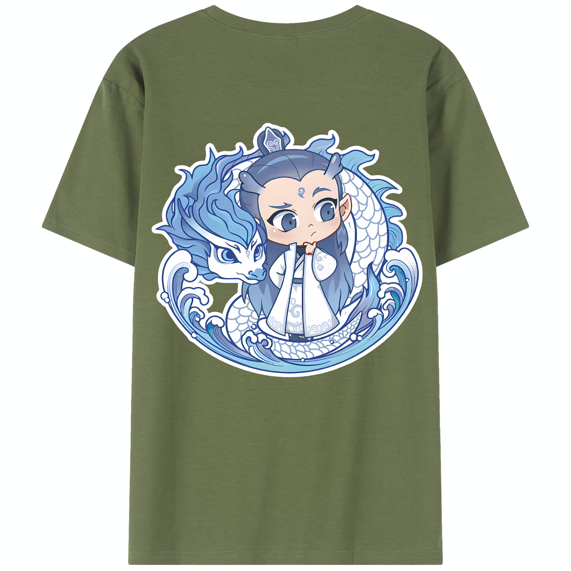 （画像用） Ne Zha 2 ナタ 魔童の大暴れ 綿100％半袖Tシャツ（背面プリント）